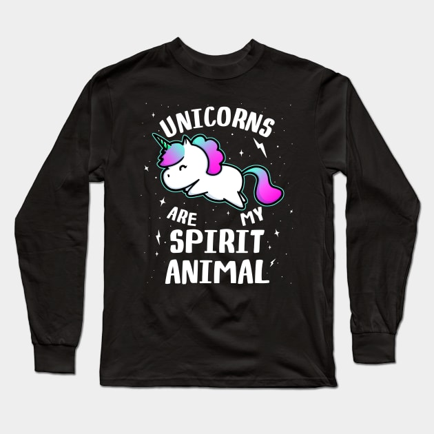 Unicorns Are My Spirit Animal Long Sleeve T-Shirt by perdita00